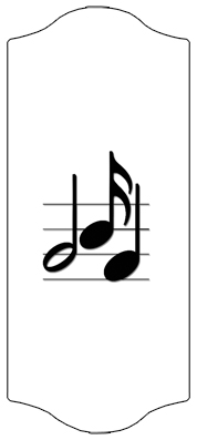 DARAY C 382 WT BK Music Notes White Black